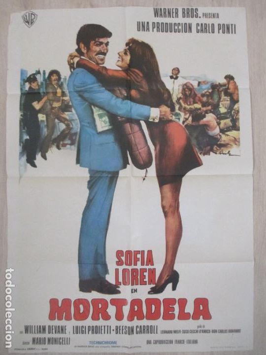 Cin&eacute;ma: CARTEL CINE MORTADELA SOFIA LOREN WILLIAM DEVANE 1972 C537