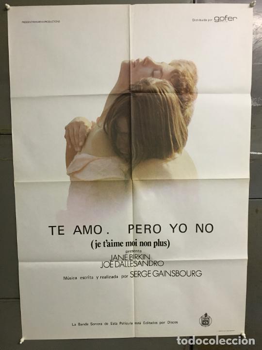 Cinema: ABU48 TE AMO PERO YO NO JANE BIRKIN JOE D'ALLESANDRO SERGE GAINSBOURG POSTER ORIGINAL 70X100 ESTRENO