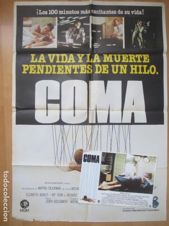 Cine: CARTEL CINE + 12 FOTOCROMOS COMA MICHAEL DOUGLAS GENEVIEVE BUJOLD CCF407