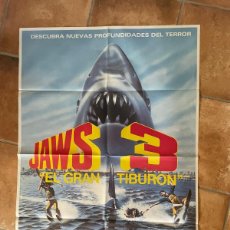 Cine: JAWS 3-D EL GRAN TIBURON 3 DENNIS QUAID BESS ARMSTRONG POSTER ORIGINAL 70X100 ESTRENO