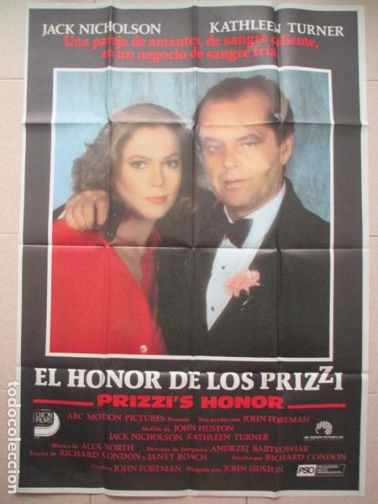 Cinema: CARTEL CINE EL HONOR DE LOS PRIZZI JACK NICHOLSON KATHLEEN TURNER C2223