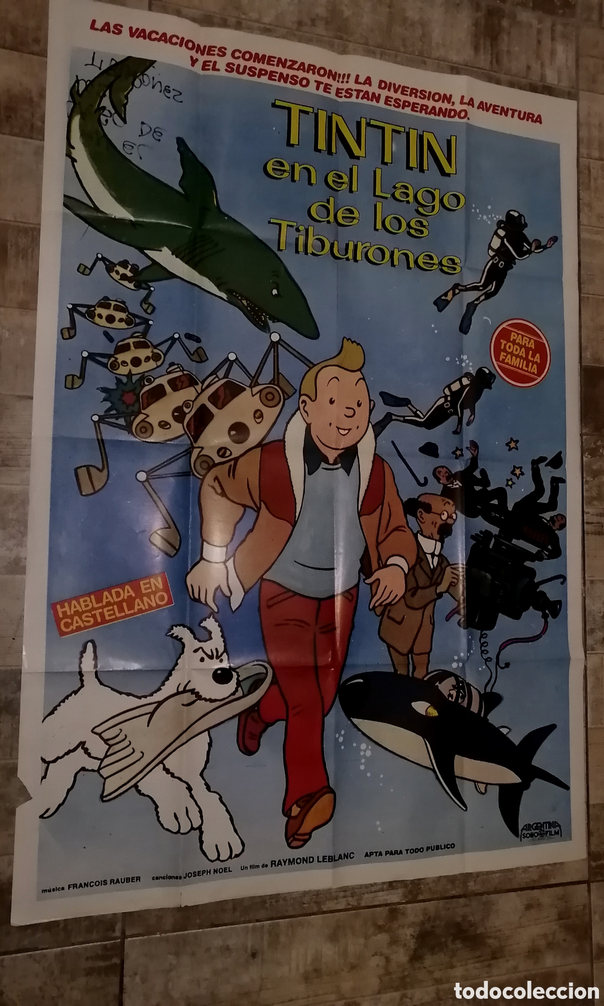 Cinema: Tintin, en El Lago de Los Tiburones cartel argentino Son&oacute;Films