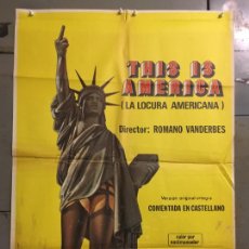 Cine: ODC W739 LA LOCURA AMERICANA THIS IS AMERICA ROMANO VANDERBES POSTER ORIGINAL ESPAÑOL 70X100 ESTRENO
