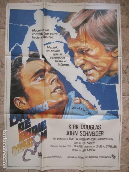Cinema: CARTEL CINE LA FUGA DE EDDIE MACON KIRK DOUGLAS JOHN SCHNEIDER 1983 C2235