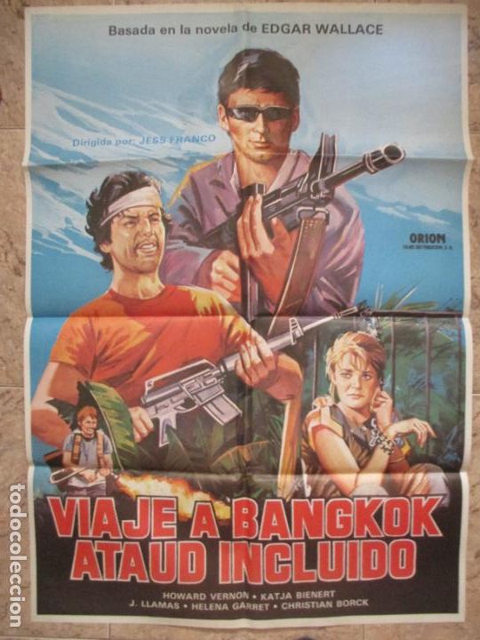 Cin&eacute;ma: CARTEL CINE VIAJE A BANGKOK ATAUD INCLUIDO EDGAR WALLACE HOWARD VERNON C2237