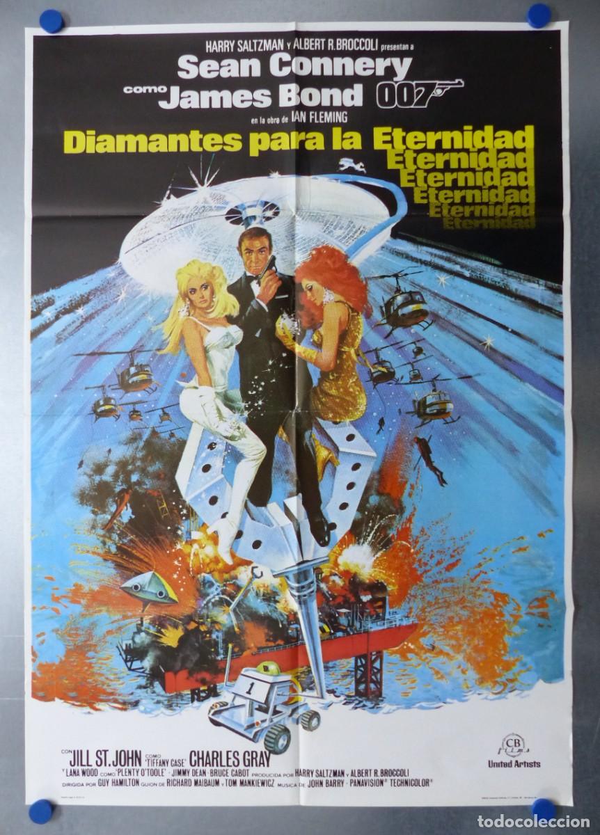 Kino: POSTER - DIAMANTES PARA LA ETERNIDAD - JAMES BOND 007 - SEAN CONNERY - A&Ntilde;O 1983