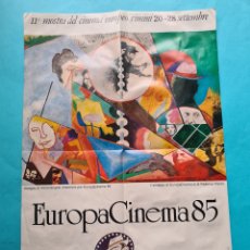 Cine: CINE CARTEL EUROPA CINEMA 85 DISEÑO MICHELANGELO ANTONIONI SIMBOLO FEDERICO FELLINI 34 X 49 CM