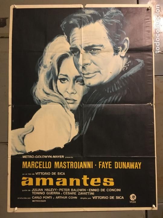 Cin&eacute;ma: BG43D AMANTES VITTORIO DE SICA MARCERLLO MASTROIANNI FAYE DUNAWAY POSTER ORIGINAL 70X100 ESTRENO