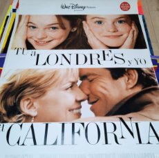 Cine: TÚ A LONDRES Y YO A CALIFORNIA - LINDSAY LOHAN - POSTER ORIGINAL DISNEY GRAN TAMAÑO 1998