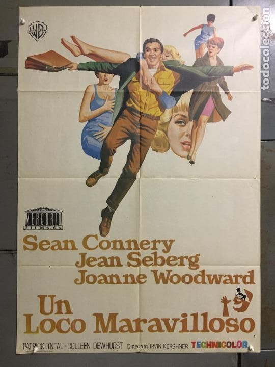 Cine: BQ01D UN LOCO MARAVILLOSO SEAN CONNERY JOANNE WOODWARD JEAN SEBERG POSTER ORIGINAL 70X100