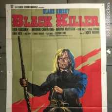 Cine: BS71 BLACK KILLER KLAUS KINSKI SPAGHETTI WESTERN BLACK CAST POSTER ORIGINAL ITALIANO 140X200