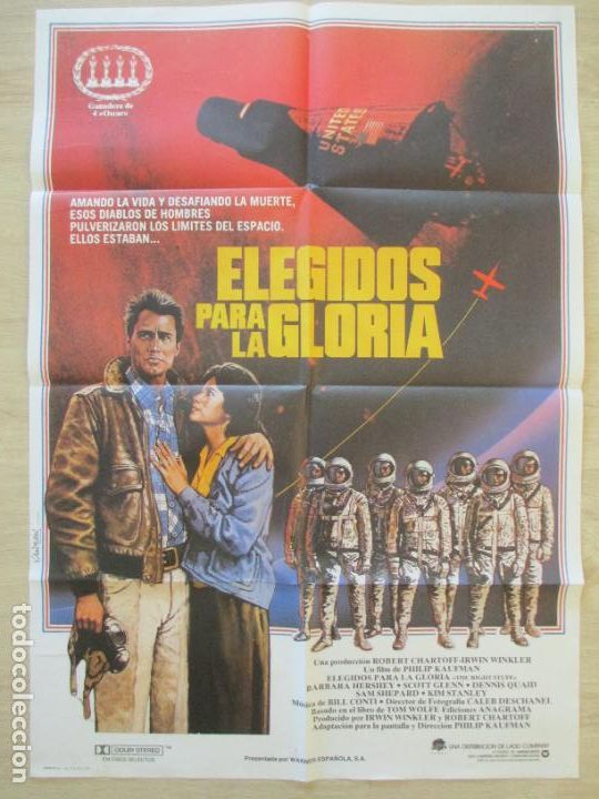 Kino: CARTEL CINE ELEGIDOS PARA LA GLORIA ROBERT CHARTOFF IRWIN WINKLER 1984 C2072