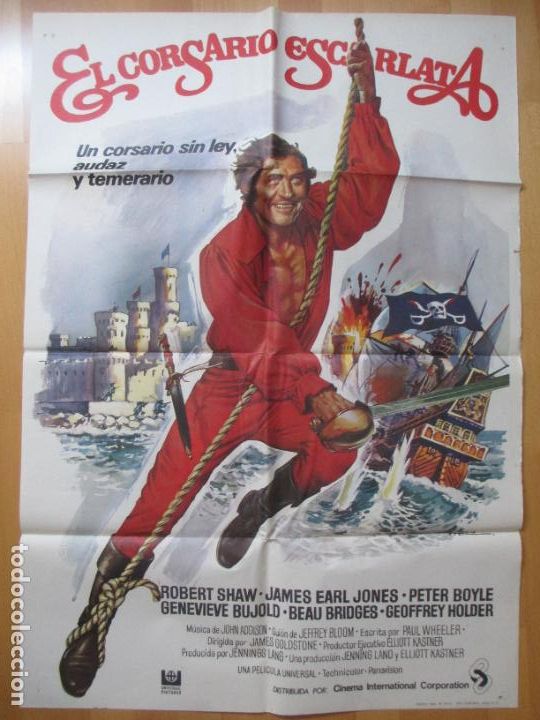 Cinema: CARTEL CINE EL CORSARIO ESCARLATA ROBERT SHAW JAMES EARL JONES MAC 1976 C112