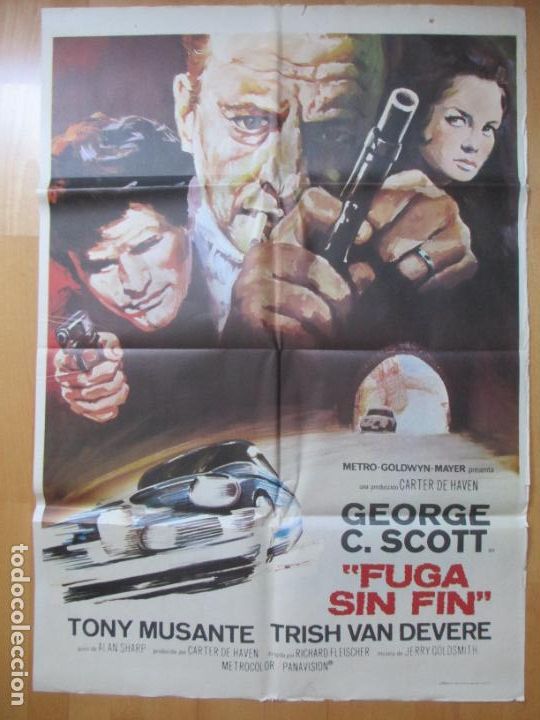 Cinema: CARTEL CINE FUGA SIN FIN GEORGE C. SCOTT TONY MUSANTE 1971 C492