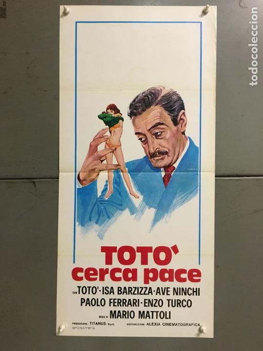 Cine: CW70D TOTO CERCA PACE TOTO POSTER ORIGINAL 33X70 ITALIANO
