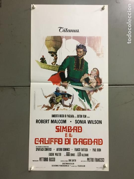 Kino: CW91D SIMBAD E IL CALIFFO DI BAGDAD ROBERT MALCOM POSTER ORIGINAL 33X70 ITALIANO