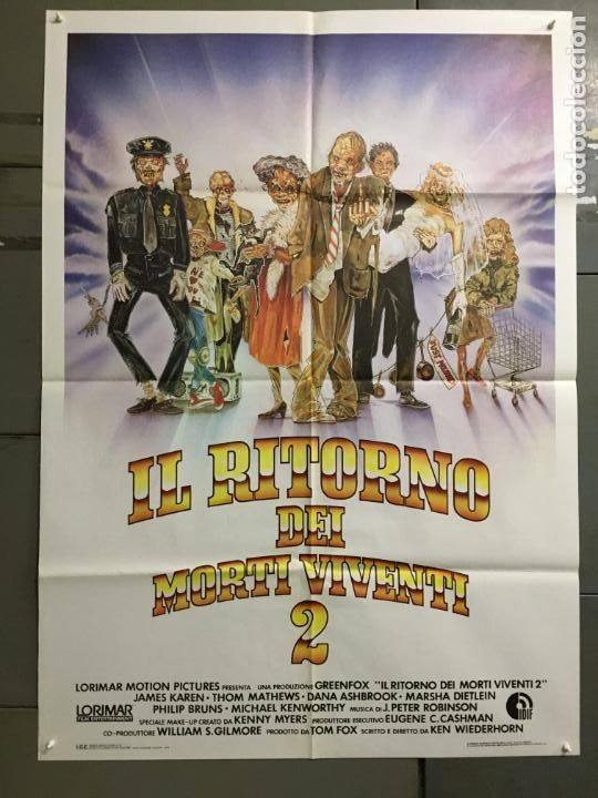 Cine: CY15D LA DIVERTIDA NOCHE DE LOS ZOMBIS KEN WIEDERHORN POSTER ORIGINAL 100X140 ITALIANO