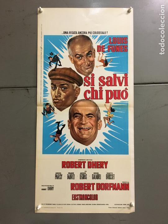 Cinema: QU90d SALVESE QUIEN PUEDA LOUIS DE FUNES POSTER ORIGINAL ITALIANO 33X70