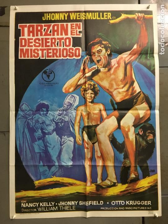 Cine: DJ83 TARZAN EN EL DESIERTO MISTERIOSO el temerario WEISSMULLER POSTER JANO 70X100 ESPA&Ntilde;OL R-71