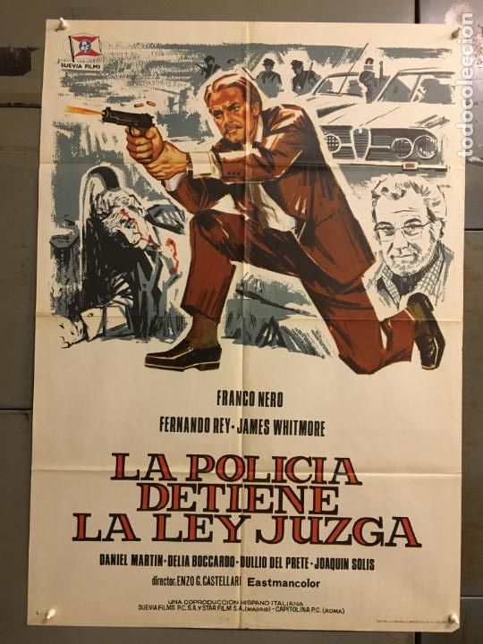 Kino: DV55D LA POLICIA DETIENE LA LEY JUZGA FRANCO NERO poliziottesco POSTER ORIGINAL 70X100 ESTRENO