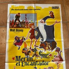 Cine: MERLIN EL ENCANTADOR POSTER ORIGINAL REPOSICIÓN 1976 70 X 100