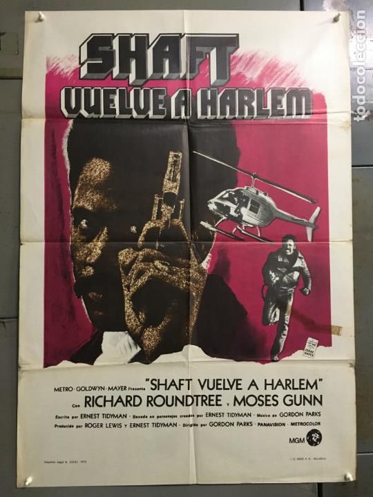 Kino: EF28D SHAFT VUELVE A HARLEM RICHARD ROUNTREE BLAXPLOITATION POSTER ORIGINAL 70X100 ESTRENO