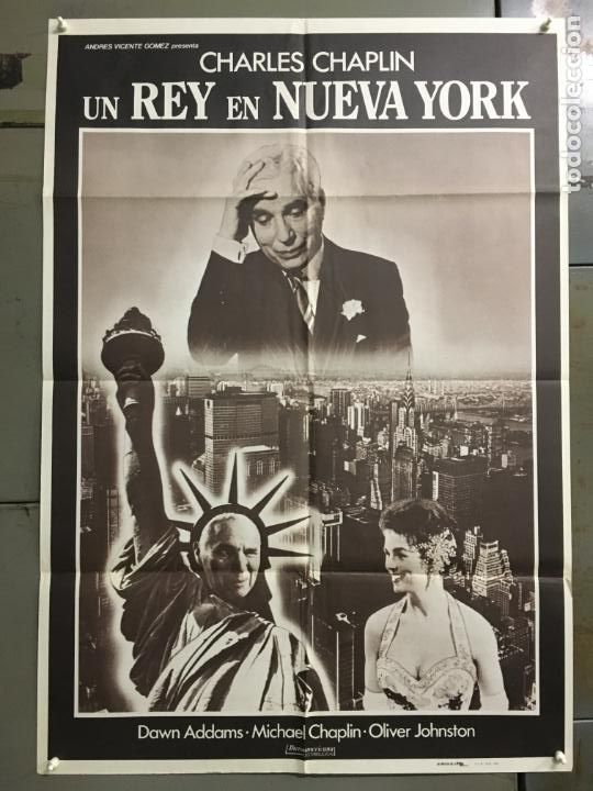 Cine: EH92D UN REY EN NUEVA YORK CHARLES CHAPLIN POSTER ORIGINAL 70X100 ESPA&Ntilde;OL R-83