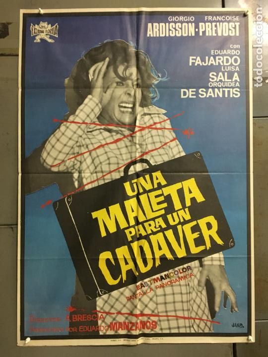Cine: EJ93D UNA MALETA PARA UN CADAVER GIALLO TERROR ESPA&Ntilde;OL POSTER ORIGINAL 70X100 ESTRENO
