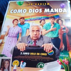 Cine: COMO DIOS MANDA - LEO HARLEM, MARIA MORALES, PAZ JIMENEZ - POSTER ORIGINAL WARNER 2023