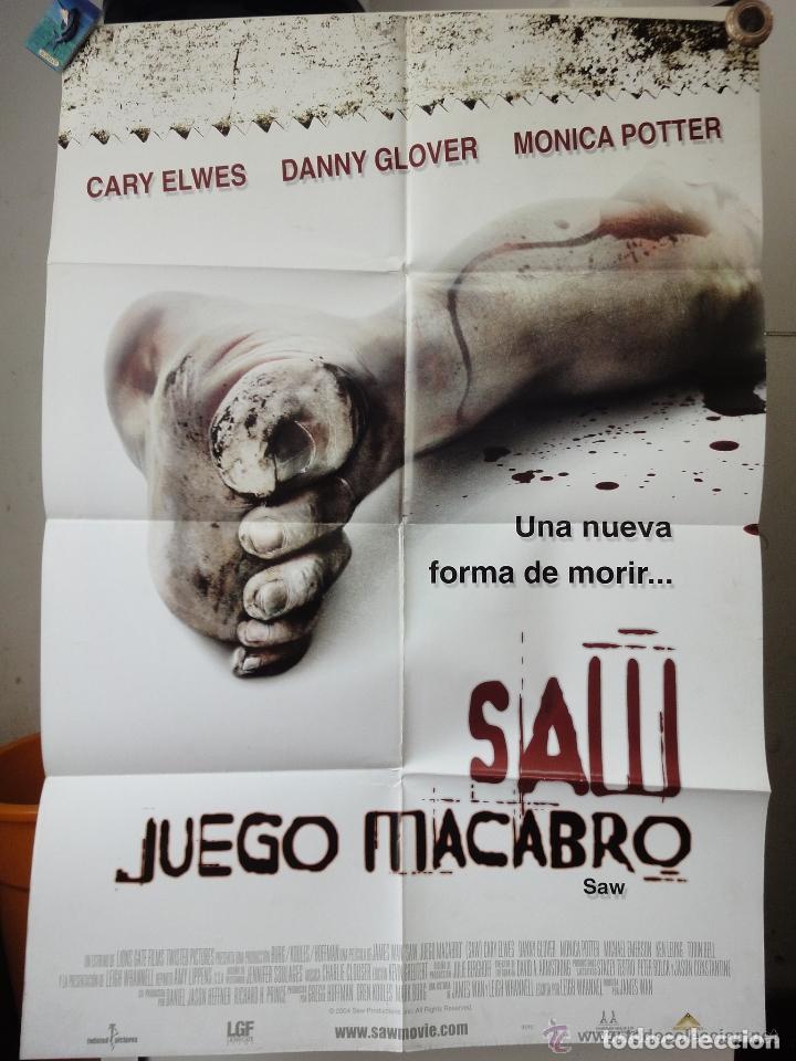 Cinema: Poster Original Juego Macabro Saw Cary Elwes Danny Glover Monica Potter James Wan 2004 Doble Lado