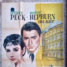 Cine: CARTEL CINE POSTER VACACIONES EN ROMA 1964 GREGRORY PECK AUDREY HEPBURN ORIGINAL CC2