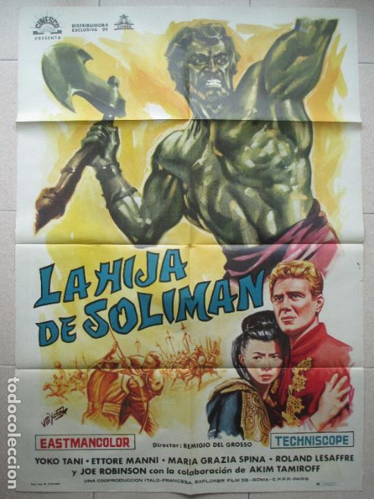 Cinema: CARTEL CINE LA HIJA DE SOLIMAN YOKO TANI ETTORE MANNI VM YANEZ 1965 C2254
