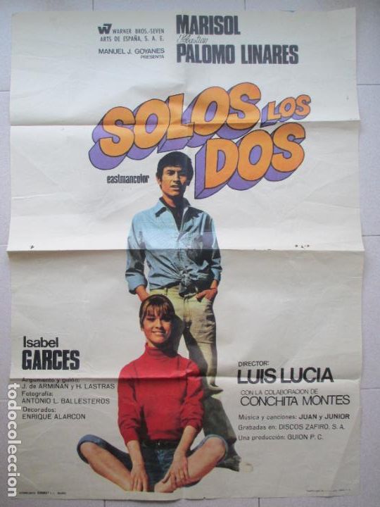 Kino: CARTEL CINE SOLOS LOS DOS MARISOL PALOMO LINARES ISABEL GARCES 1974 C2271