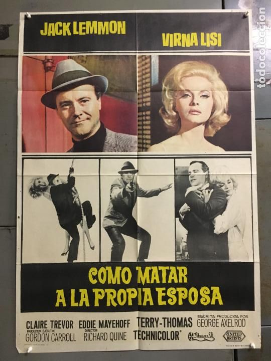 Cin&eacute;ma: FE67 COMO MATAR A LA PROPIA ESPOSA JACK LEMMON VIRNA LISI POSTER ORIGINAL 70X100 ESTRENO