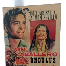 Cine: UN CABALLERO ANDALUZ. CARTEL (98X68) PEGADO SOBRE TABLA. AÑO 1969