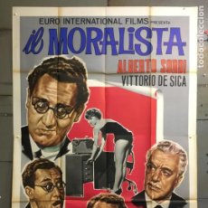 Cine: FX19D EL MORALISTA ALBERTO SORDI VITTORIO DE SICA MARIA PERSCHY POSTER ORIGINAL ITALIANO 140X200