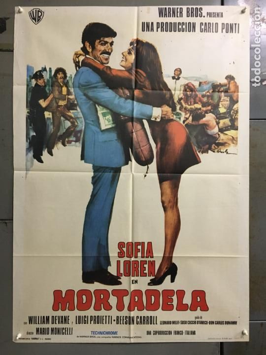 Cinema: GP04 MORTADELA SOFIA LOREN MARIO MONICELLI CIRIELLO POSTER ORIGINAL 70X100 ESTRENO