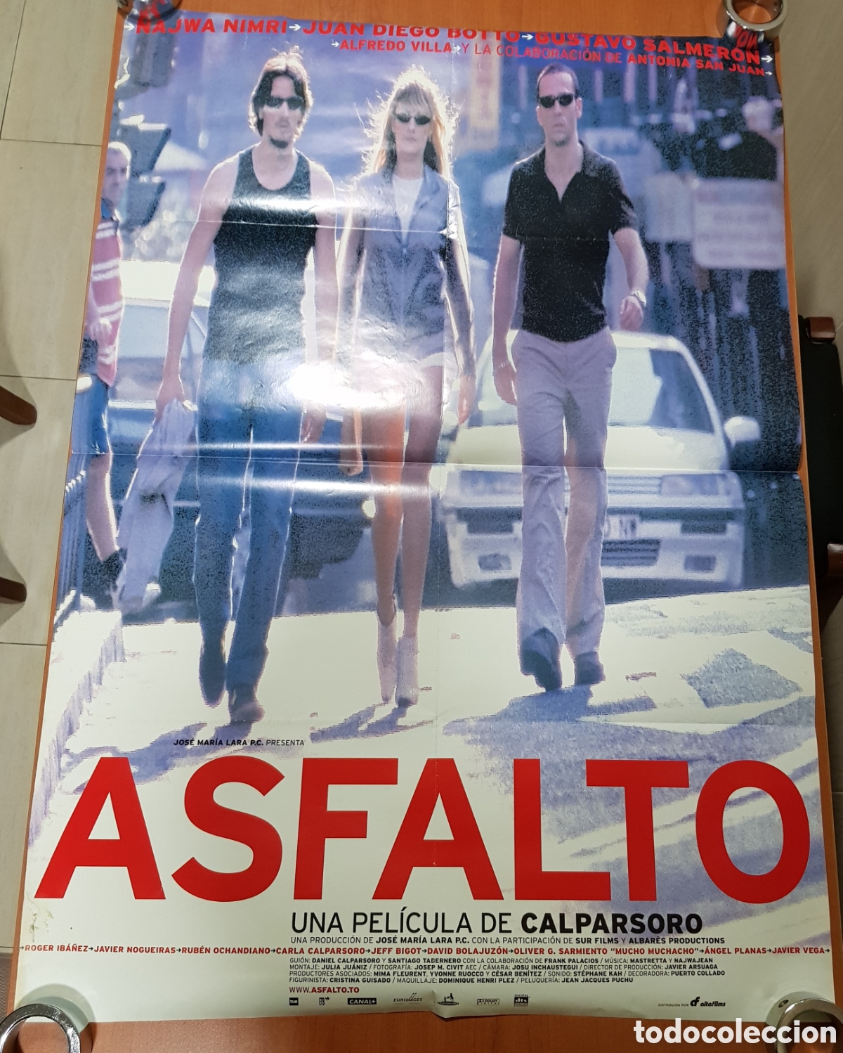 Cin&eacute;ma: P&Oacute;STER CINE PEL&Iacute;CULA ASFALTO DANIEL CALPARSORO NAJWA NIMRI P&Oacute;STER A&Ntilde;OS 90
