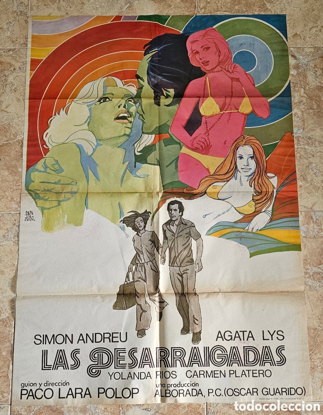 Cinema: POSTER ORIGINAL LAS DESARRAIGADAS Agata Lys, Simon Andreu Thriller Crimen