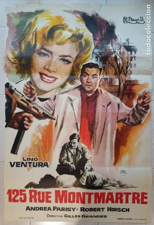 Cinema: CARTEL CINE 125 RUE MONTMARTRE LINO VENTURA ANDREA PARISY 1961 JANO C2379