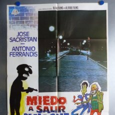 Cine: POSTER - MIEDO A SALIR DE NOCHE, JOSE SACRISTAN ANTONIO FERRANDIS, AÑO 1980