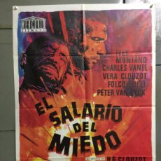 Cine: ACB80 EL SALARIO DEL MIEDO WAGES OF FEAR YVES MONTAND CLOUZOT POSTER ORIGINAL 70X100 ESPAÑOL