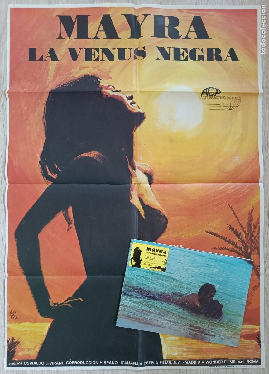 Cinema: CARTEL CINE + 12 FOTOCROMOS MAYRA LA VENUS NEGRA NORMA JORDAN GABRIELLE TINTI MONTALBAN 1977 CCF422