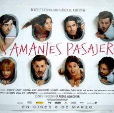 Cine: LOS AMANTES PASAJEROS DE PEDRO ALMODÓVAR-POSTER 48,5 X 68,5 CMS. 2013.