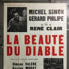 Cine: OV40D LA BELLEZA DEL DIABLO MICHEL SIMON GERARD PHILIPE RENE CLAIR POSTER ORIGINAL FRANCES 120X160