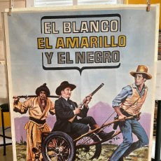 Cine: EL BLANCO, EL AMARILLO Y EL NEGRO. CARTEL ORIGINAL 1975. 70X100. GIULIANO GEMMA. ELI WALLACH.