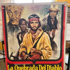 Cine: LA QUEBRADA DEL DIABLO. CARTEL ORIGINAL 1971. JOHN HUSTON, RICARDO MONTALBÁN.