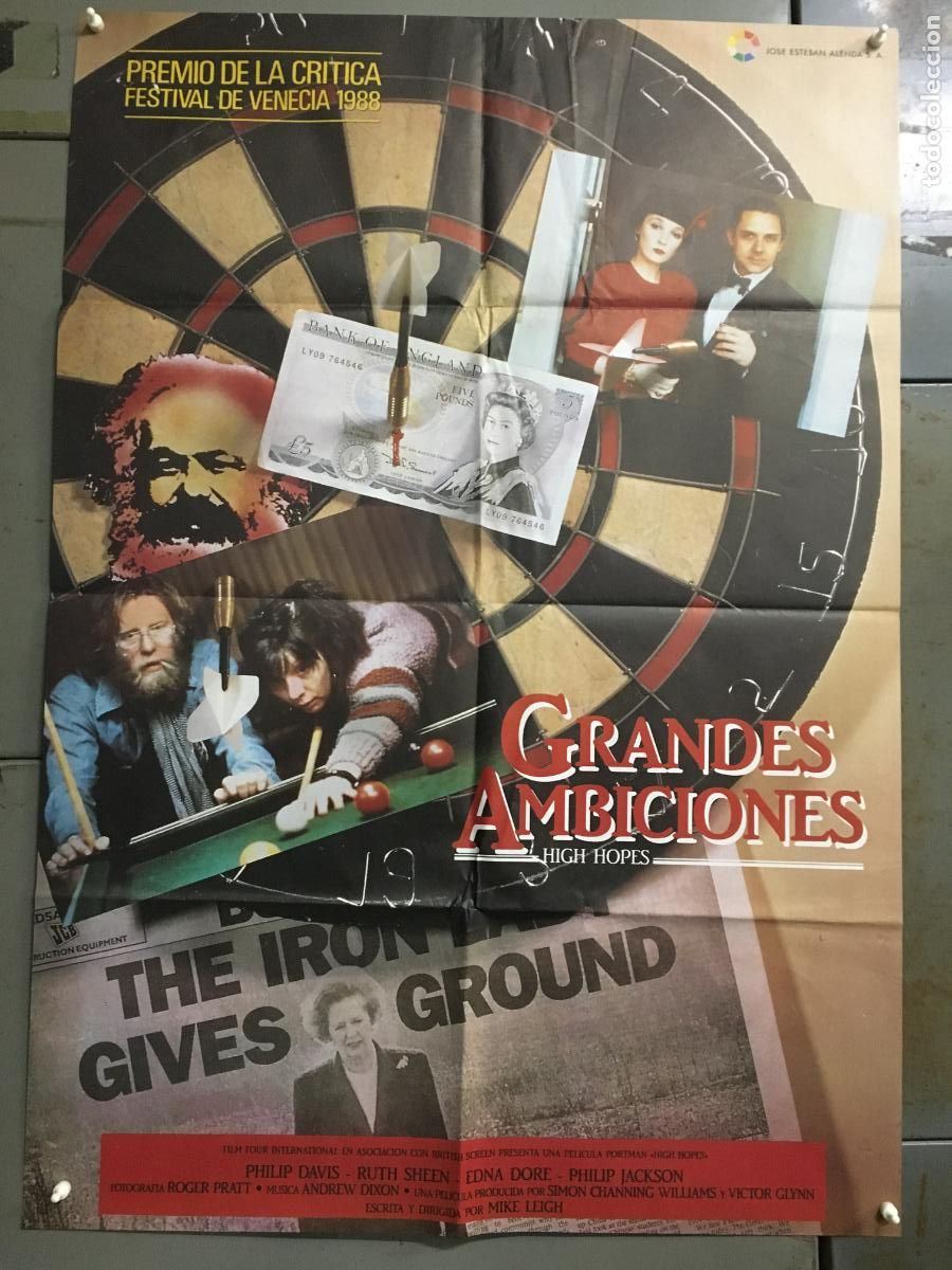 Cinema: SF89 GRANDES AMBICIONES MIKE LEIGH billar dardos POSTER ORIGINAL 70x100 ESTRENO