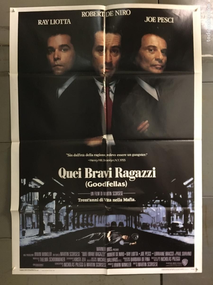 Cine: SR54 UNO DE LOS NUESTROS goodfellas DE NIRO SCORSESE POSTER ORIGINAL ITALIANO 100X140