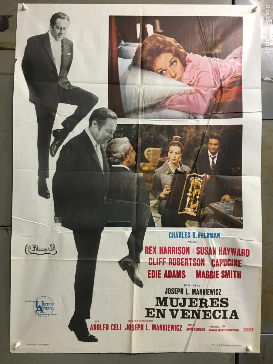 Cinema: SS10D MUJERES EN VENECIA SUSAN HAYWARD REX HARRISON MANKIEWICZ POSTER ORIGINAL 70X100 ESTRENO
